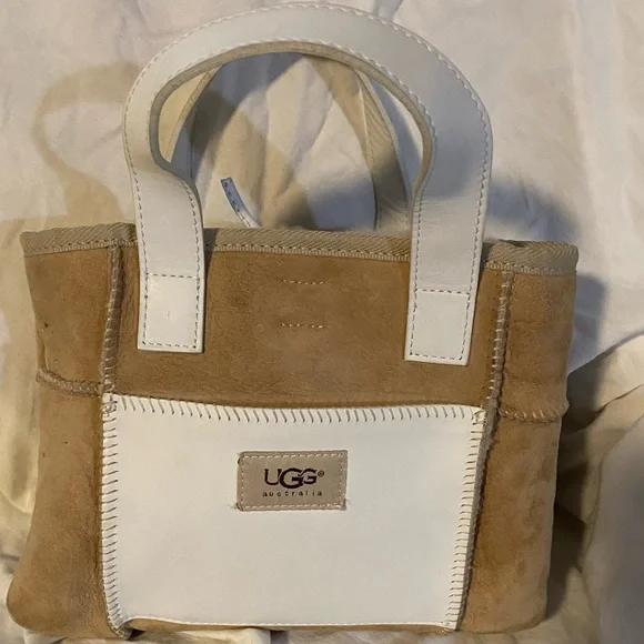 UGG Tan and Cream/White Women's Shearling-Sheepskin Mini Bag - Picture 4 of 16